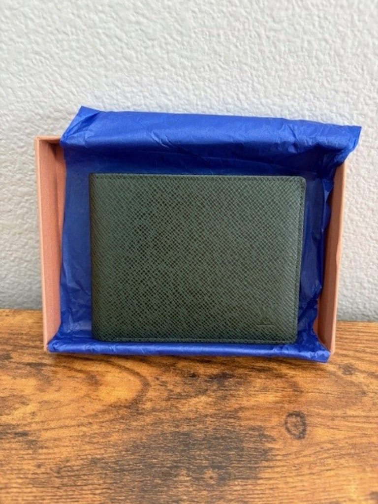 Louis Vuitton Green Taiga Leather Bifold Wallet
